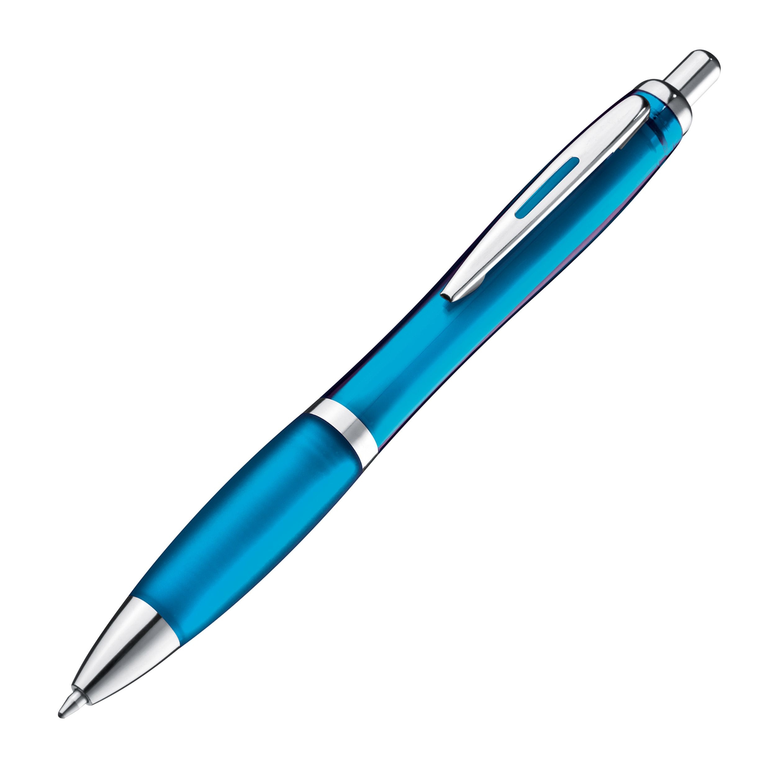 MA11682-24Kugelschreiber mit farbig transparentem Schaft _ hellblau