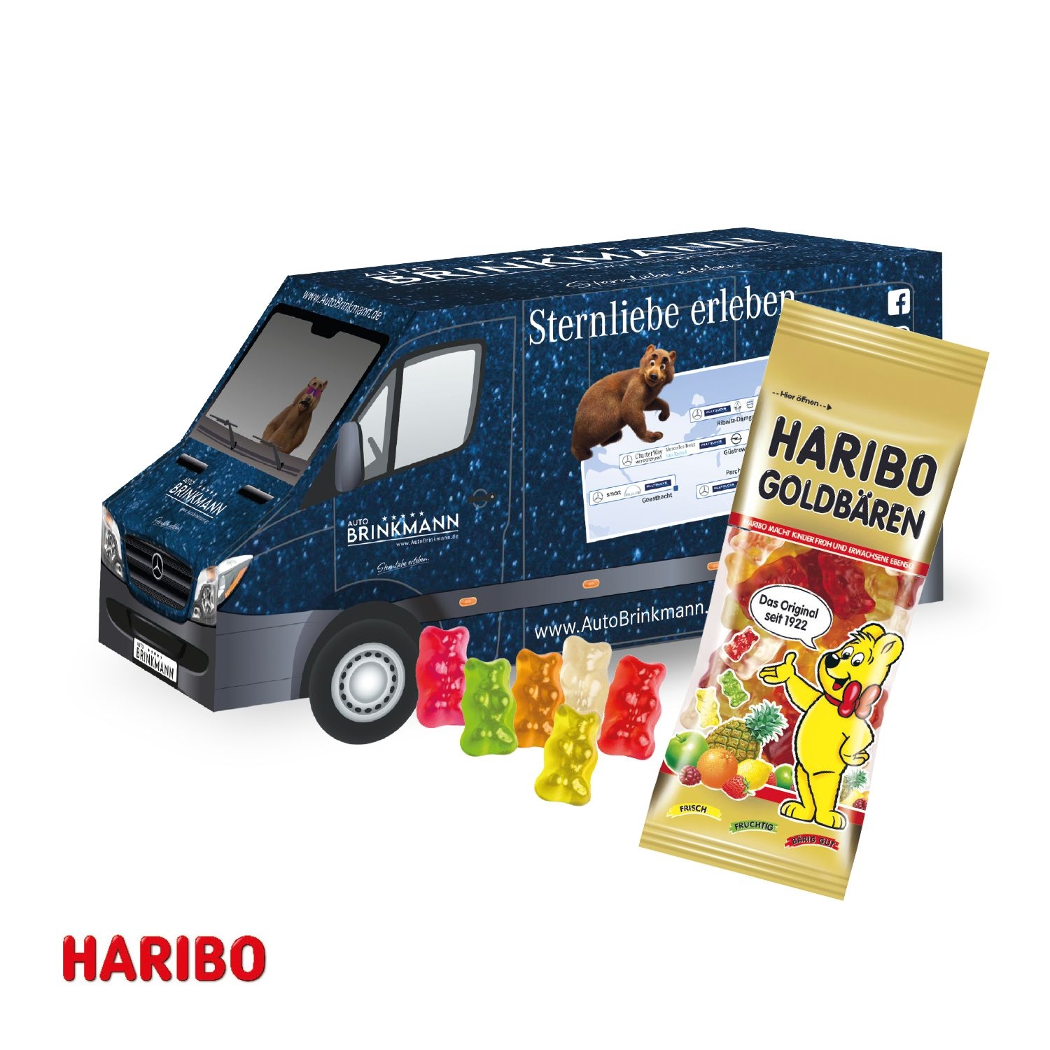 CD917133D Praesent Transporter mit Haribo Goldbaeren