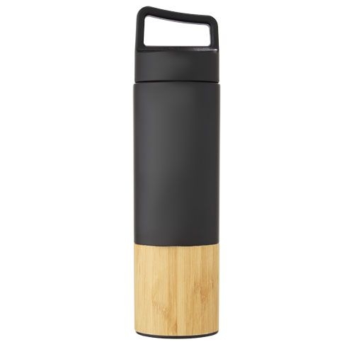 PF100669-2Torne 540 ml Kupfer-Vakuum Isolierflasche mit Bambus Aussenwand_ schwarz