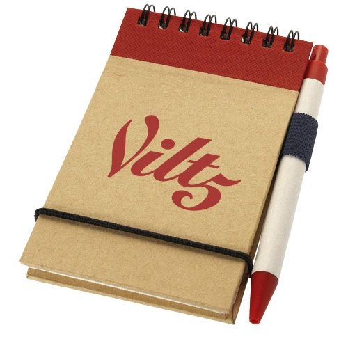 PF106269-1Zuse A7 Recycling Notizblock mit Stift_ natur_rot