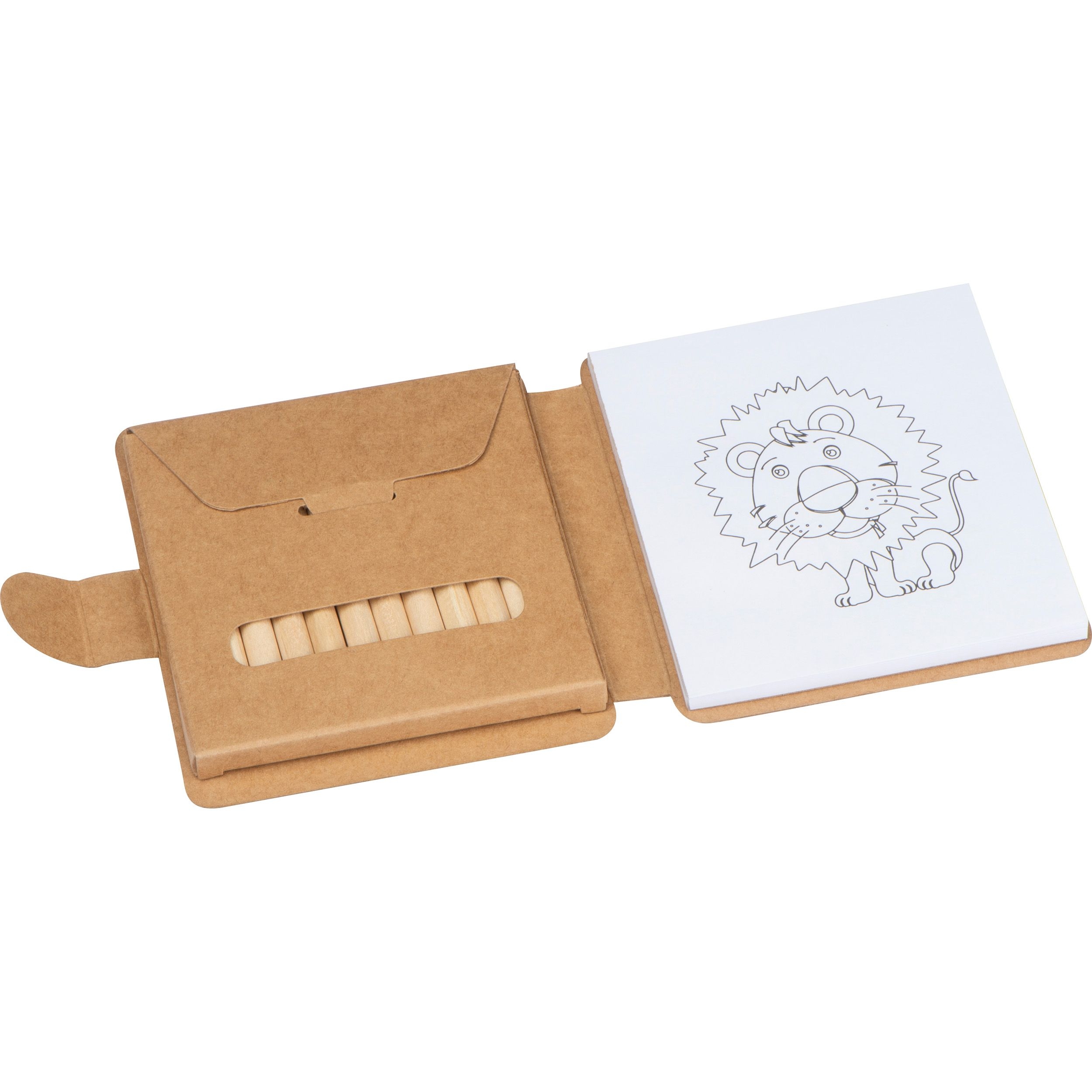 MA23590-13Malbuch mit 12 Buntstiften RUFUS_ beige