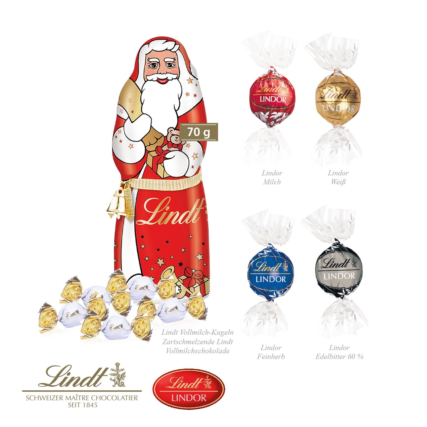 CD95500-01Premium-Praesent mit Lindt Weihnachtsmann „Maxi“_ Lindt Mischung