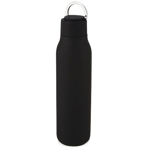 PF100672-2Marka 600 ml Kupfer-Vakuum Isolierflasche mit Metallschlaufe_ schwarz