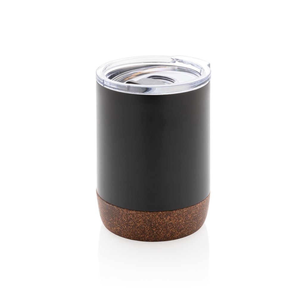 XDP435.05-1Kleine Vakuum-Kaffeetasse aus RCS rSteel _ Kork_ schwarz