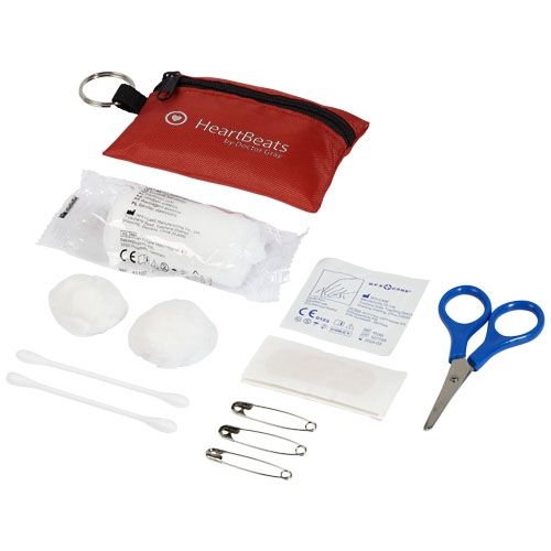 PF122009-3Valdemar 16-teilige Erste-Hilfe-Tasche mit Schluesselanhaenger_ rot