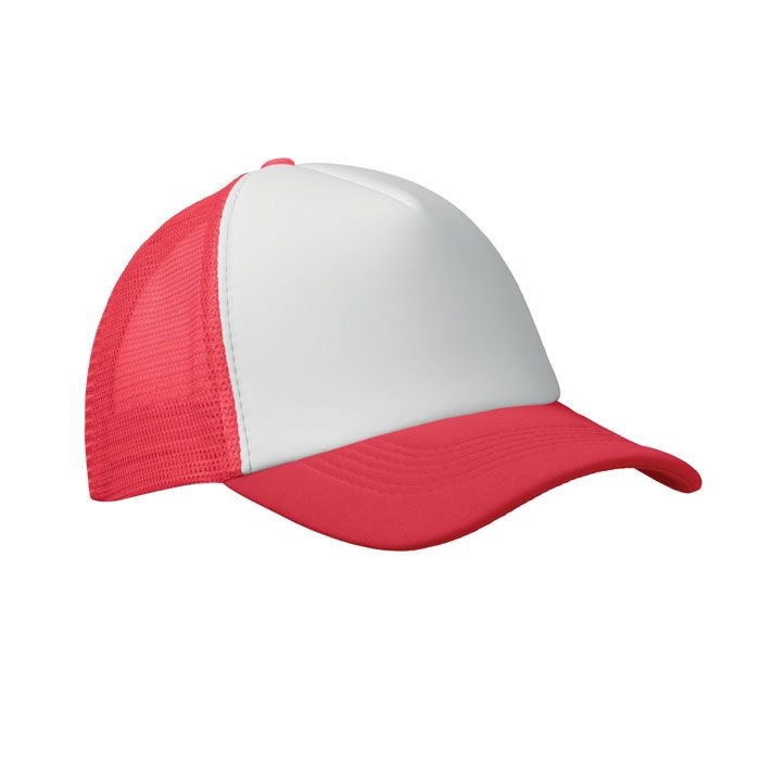 MO2269-35Bubble Trucker cap 5 panels_ weiss_rot