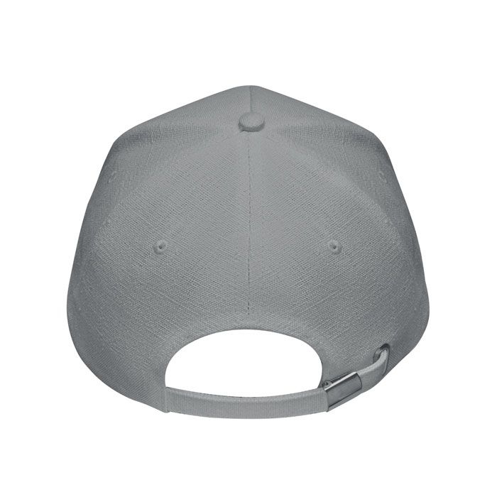 MO6176-07Naima Cap Hanf Baseball Kappe 5 Panele_ Grau