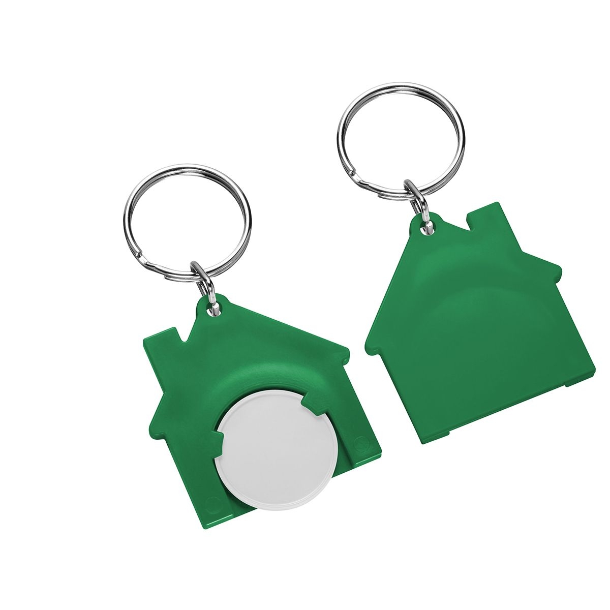 HE7516R-0-2Chiphalter mit 1€-Chip _Haus_ weiss_ gruen HE7516R-0-2Chiphalter mit 1€-Chip _Haus_ weiss_ gruen