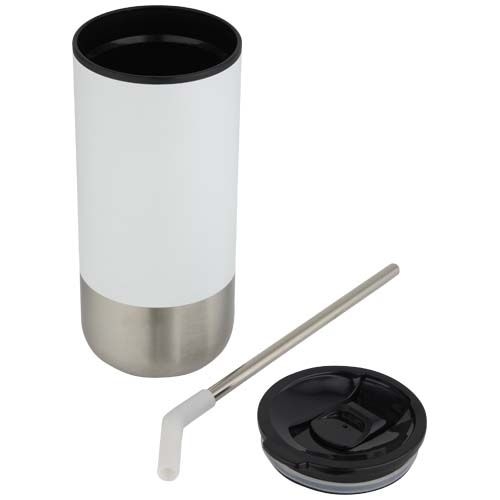 PF100918-1Grayson 480 ml RCS recycelter Isolierbecher mit Trinkhalm_ weiss