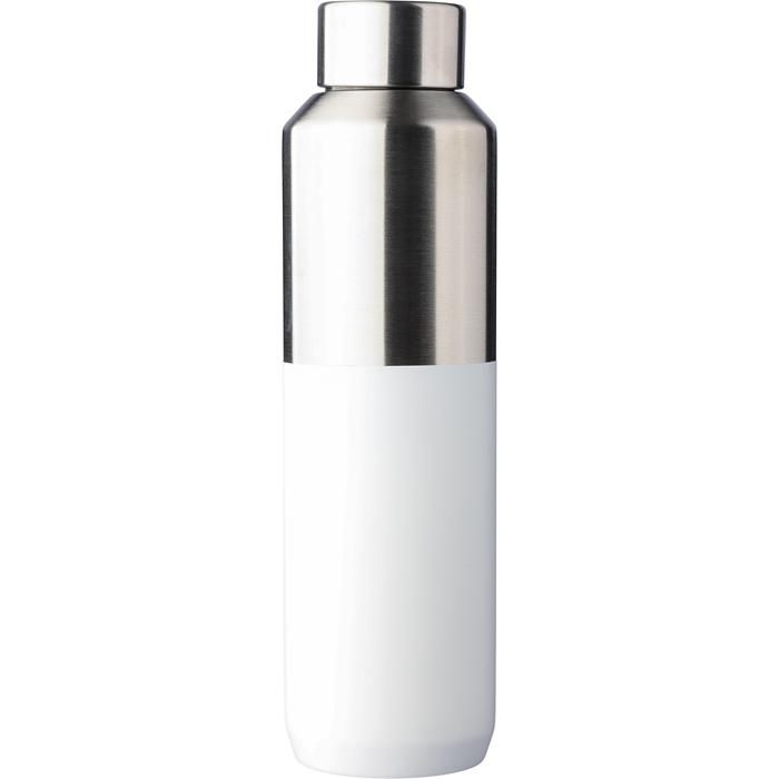 GI1267376-02Recycelte doppelwandige Trinkflasche aus Edelstahl _600 ml_ Esen_ weiss