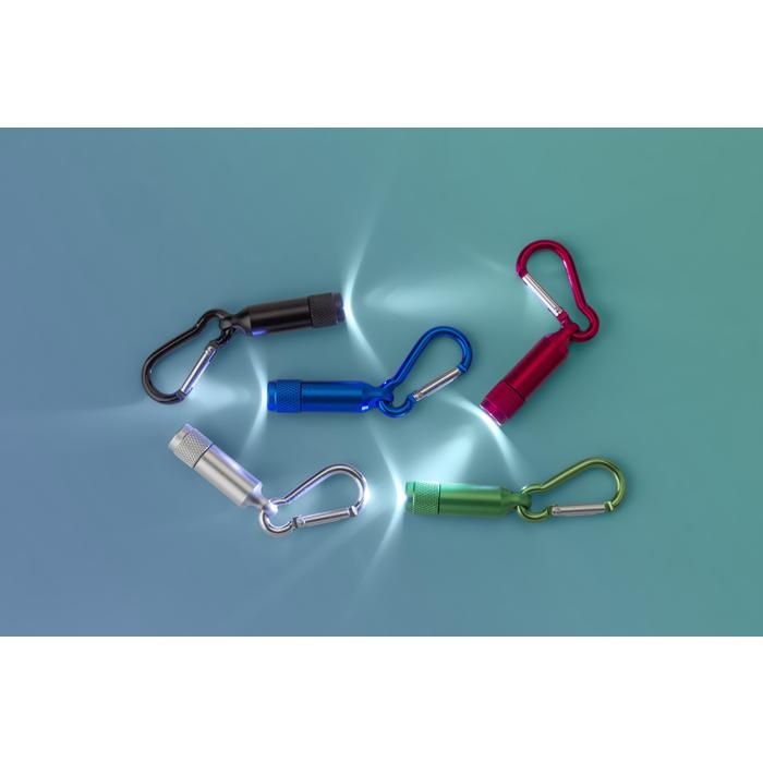 GI432009-01Mini-Taschenlampe aus Aluminium mit Karabiner Tracy_ schwarz