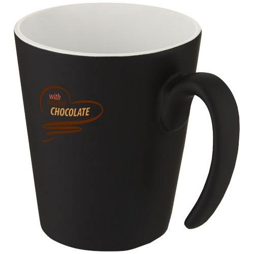 PF100687-1Oli 360 ml Keramikbecher mit Henkel_ weiss_schwarz