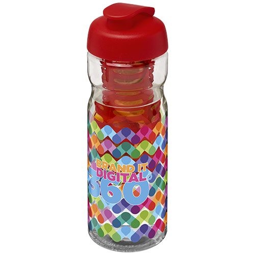PF210046-3H2O Active® Base 650 ml Sportflasche mit Klappdeckel und Infusor_ transparent_rot