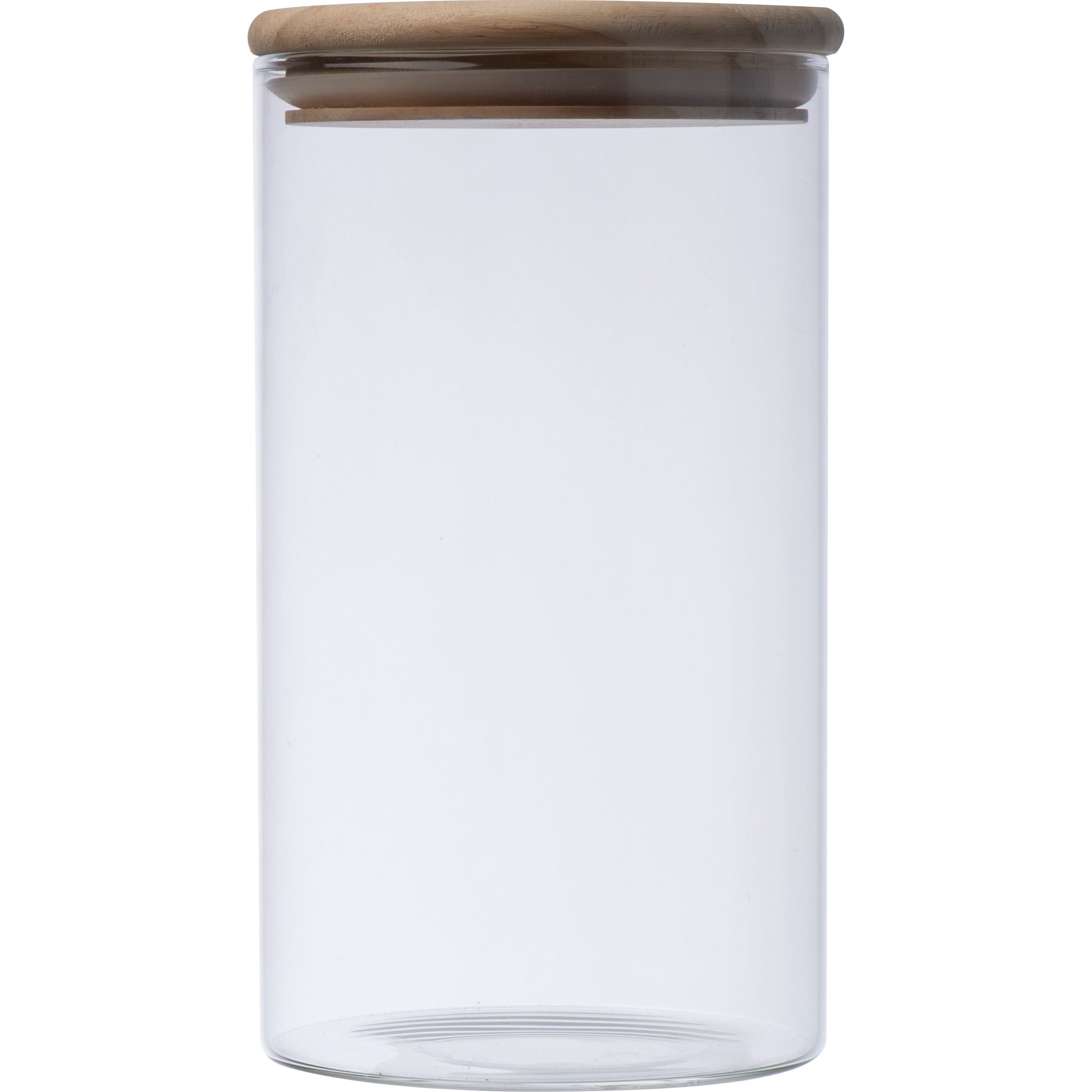 MA82616-66Dose aus Borosilikatglas mit Kiefernholzdeckel 1000ml_ transparent
