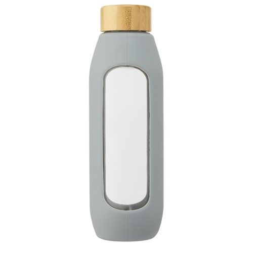 PF100666-3Tidan 600 ml Flasche aus Borosilikatglas mit Silikongriff_ grau