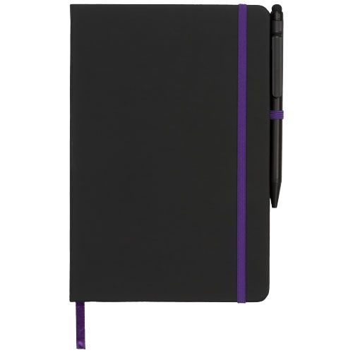 PF210210-4Noir Edge A5 Notizbuch mit farbigem Rand_ schwarz_lila