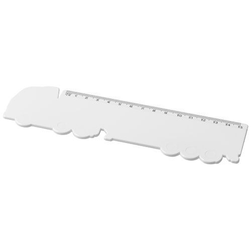 PF210456-1Tait 15 cm LKW-foermiges Lineal aus Recycling-Kunststoff_ weiss