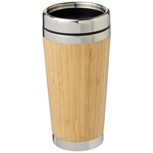 PF100636-1Bambus 450 ml Becher mit Bambus-Aussenseite_ braun