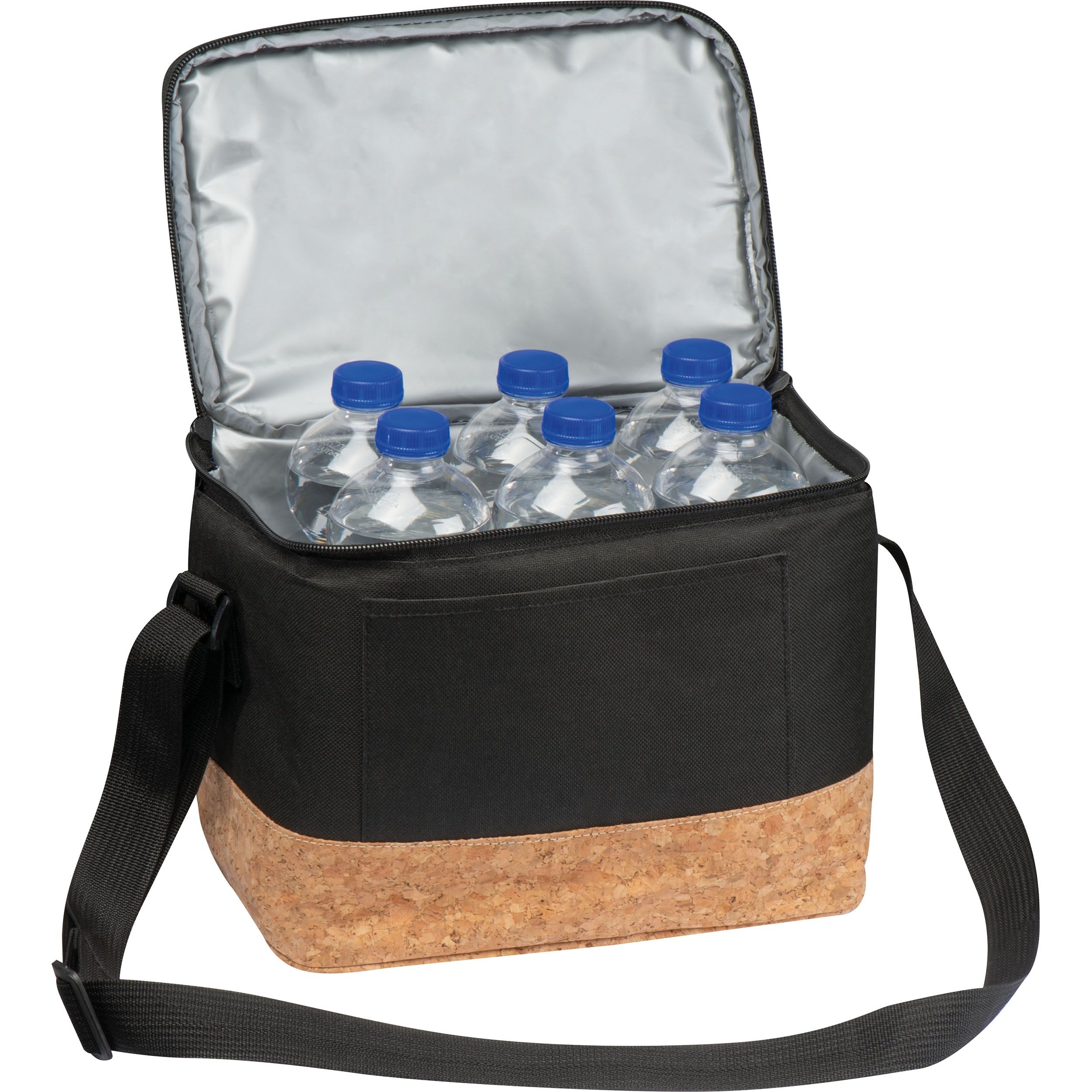 MA62166-03Kuehltasche mit Korkboden und Trageriemen_ schwarz