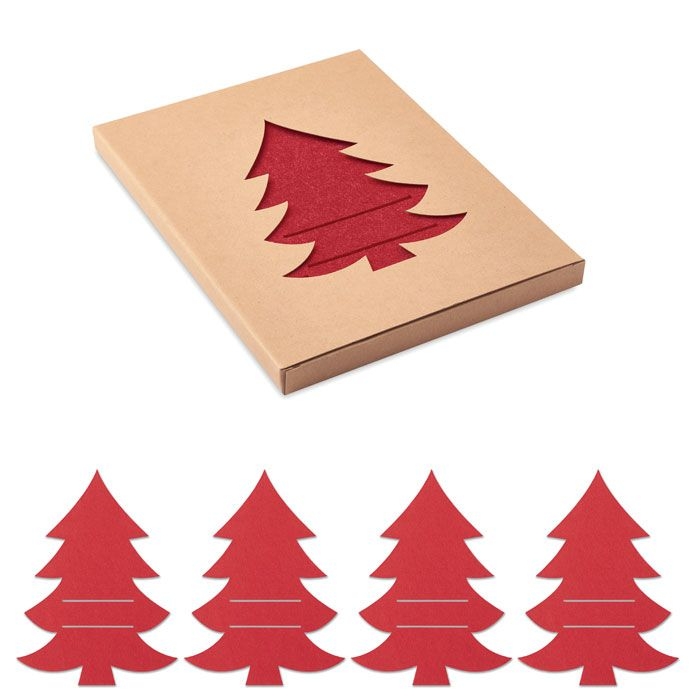 CX1479-05Treesguard Besteckhalter-Set RPET-Filz_ rot