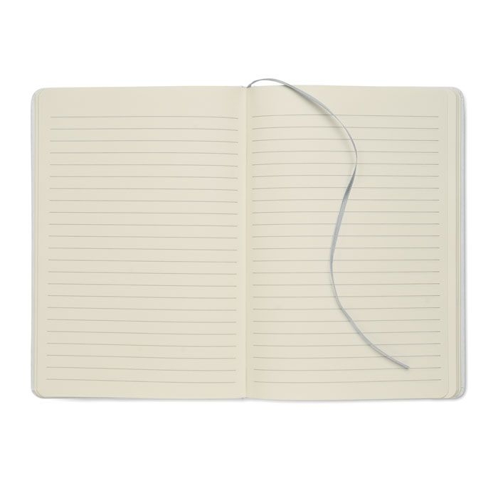 MO2578-14Route White DIN A5 Notizbuch fuer Gravur_ silber