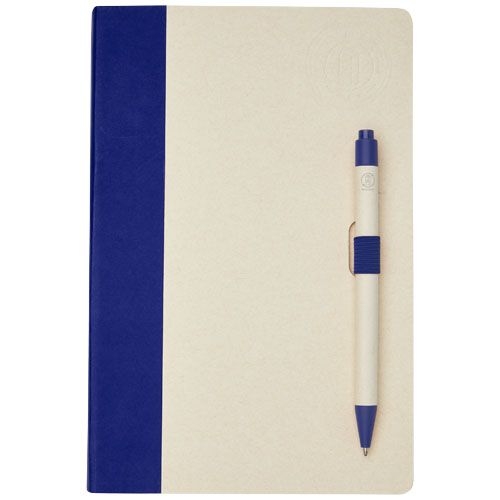 PF107811-5Dairy Dream A5 Notizbuch und Kugelschreiber-Set aus recyceltem Milchkarton_ blau