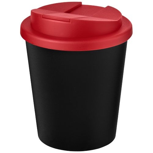 PF210455-2Americano® Espresso Eco 250 ml recycelter Isolierbecher mit auslaufsicherem Deckel_ schwarz_rot