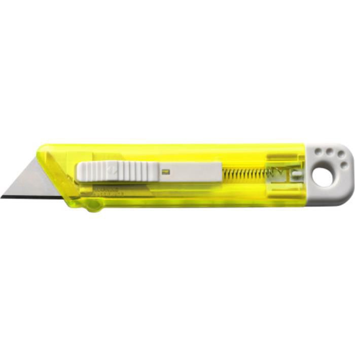 GI8545-06Cutter-Messer mit Federkernautomatik aus Kunststoff Griffin_ Gelb