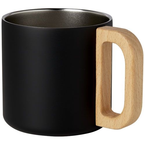 PF100740-4Bjorn RCS-zertifizierter Becher aus recyceltem Edelstahl mit Kupfer-Vakuumisolierung_ 360 ml_ schwar