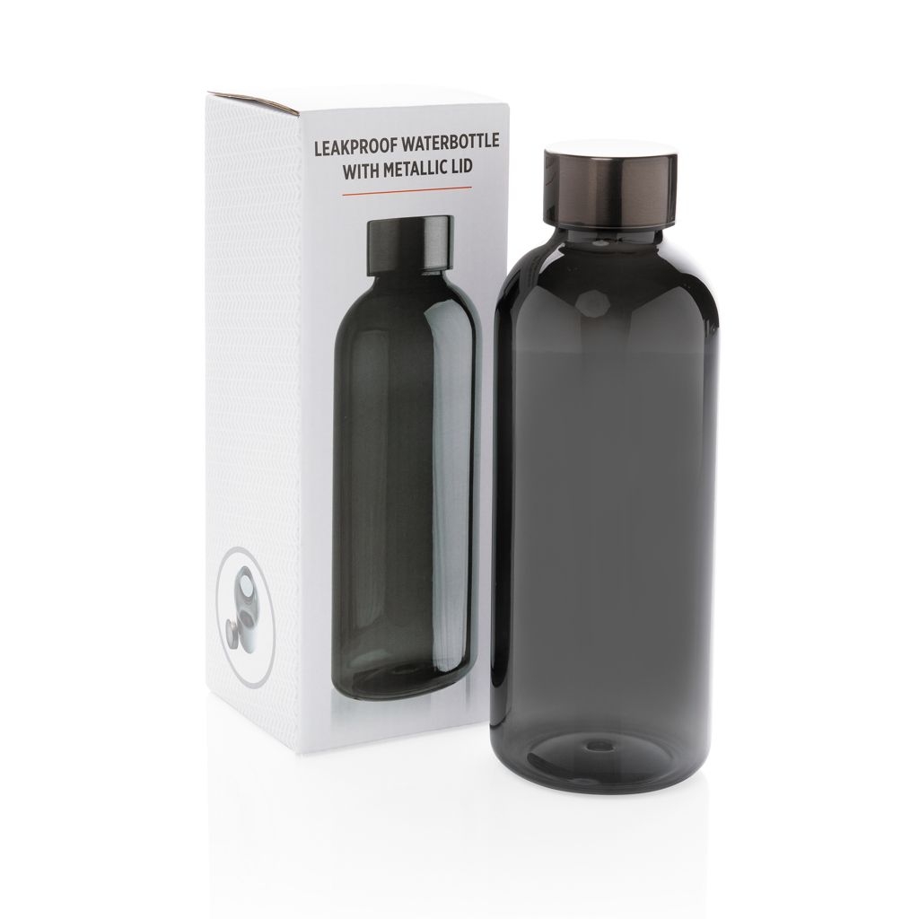 XDP433.44-1Auslaufsichere Trinkflasche mit Metalldeckel_ schwarz