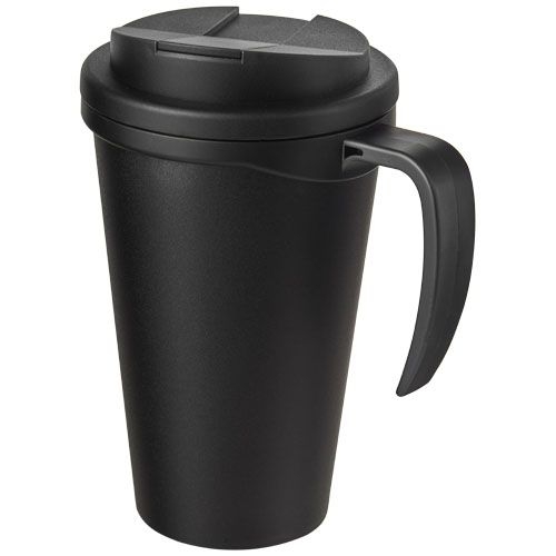 Americano® Grande 350 ml Isolierbecher mit auslaufsicherem Schraubverschluss, schwarz glänzend,schwa