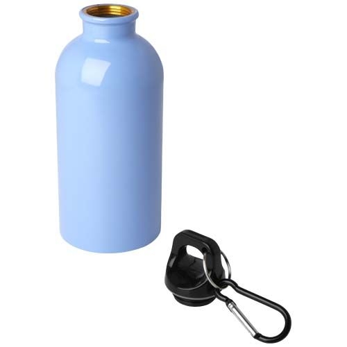 PF100860-7Oregon 400 ml RCS-zertifizierte_ einwandige Trinkflasche aus Edelstahl mit Karabinerhaken_ wolkenbla