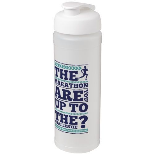 PF210074-17Baseline® Plus grip 750 ml Sportflasche mit Klappdeckel_ transparent_weiss