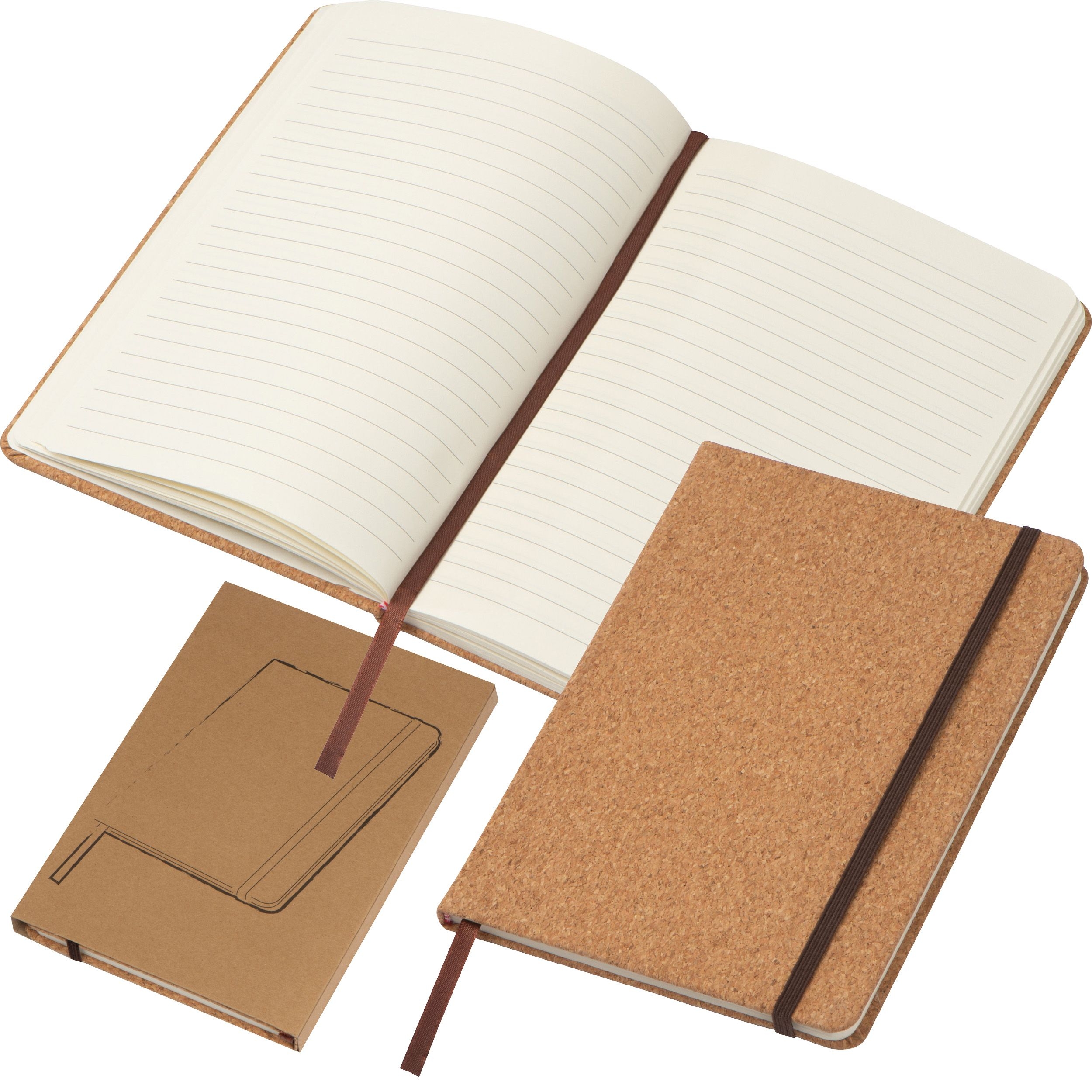 MA20826-13A5 Notizbuch mit Korkeinband und linierten Seiten_ beige