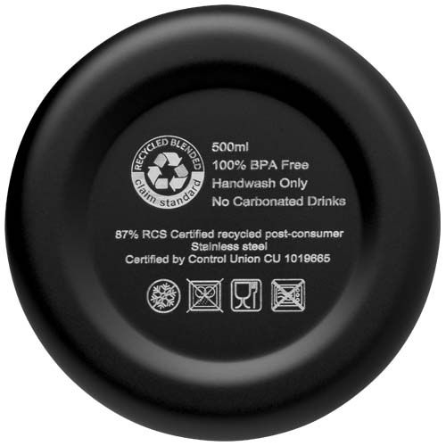 PF100798-5Spring 500 ml RCS-zertifizierte Kupfer-Vakuum Isolierflasche aus recyceltem Edelstahl_ schwarz