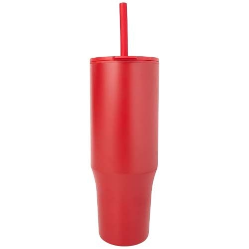 PF100867-2Brady 900 ml RCS-zertifizierter Isolierbecher mit Silikon Trinkhalm_ rot