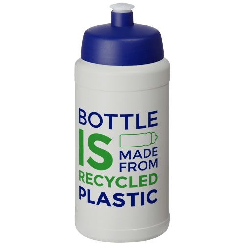 PF210444-12Baseline Recycelte Sportflasche_ 500 ml_ natur_blau