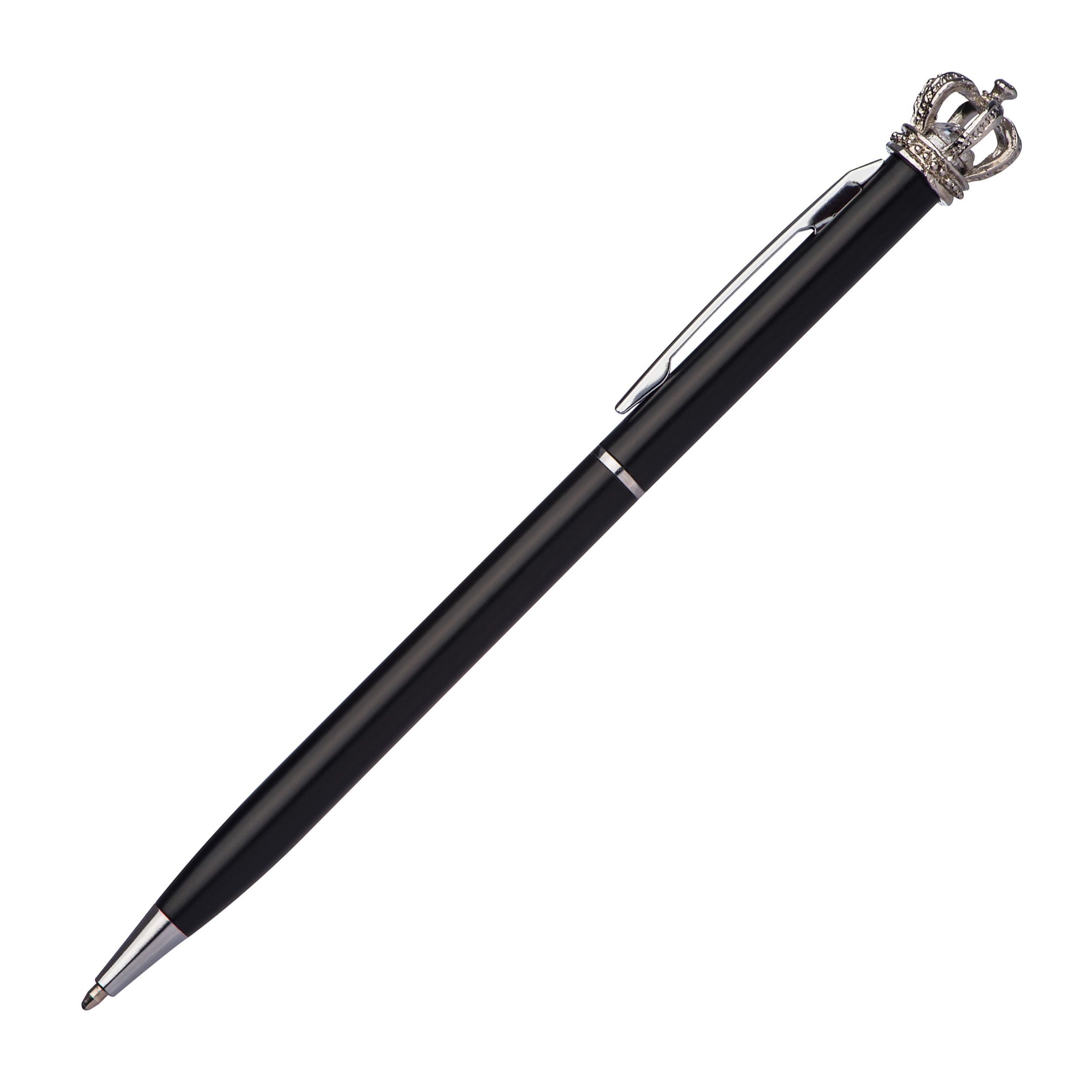 MA10488-03Kugelschreiber aus Metall mit Krone_ schwarz