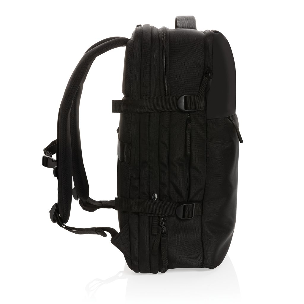 XDP762_79-1Swiss Peak AWARE™ RPET 15.6_ erweiterbarer Wochenendrucksack_ schwarz