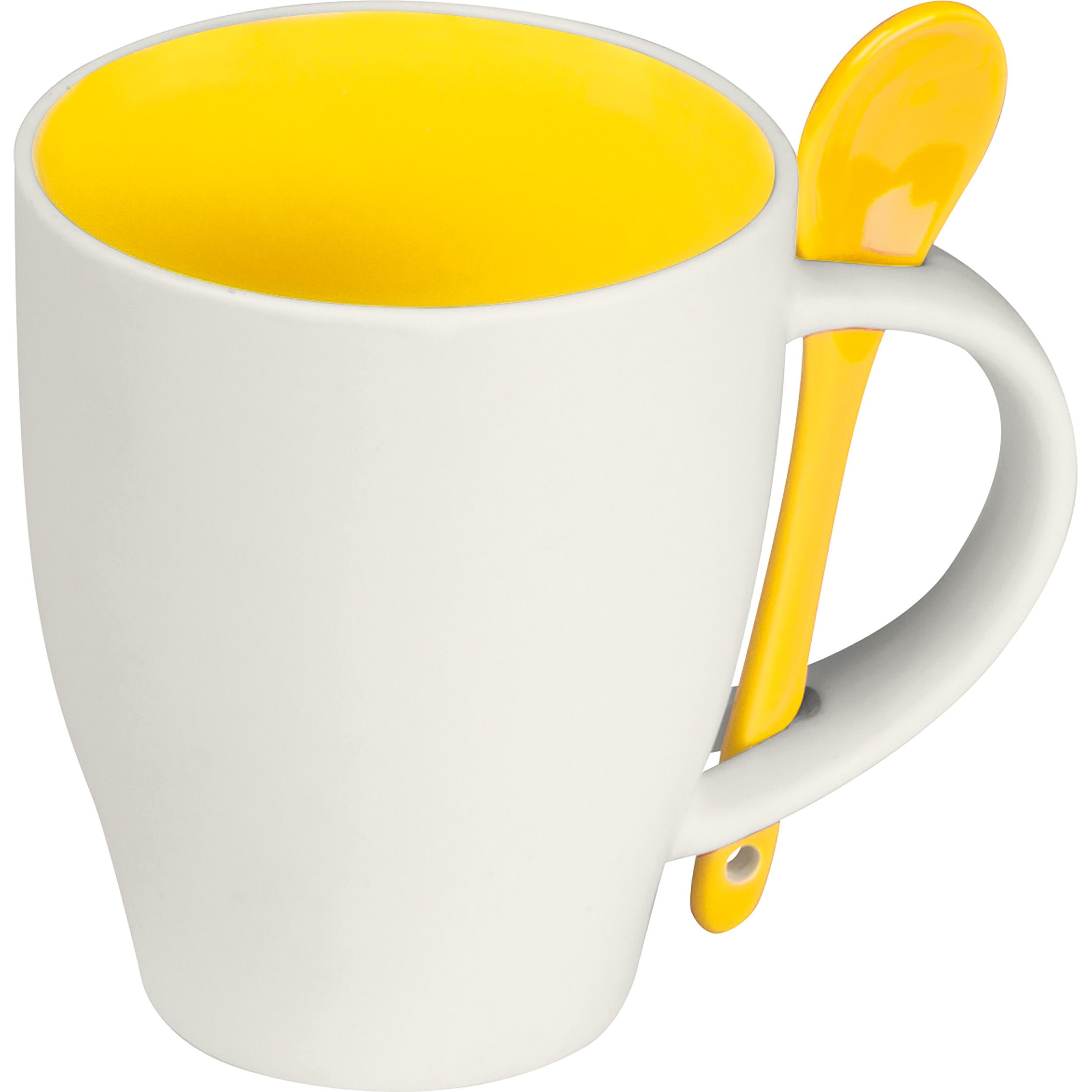 MA85095-08Tasse aus Porzellan mit Loeffel_ 250ml_ gelb MA85095-08Tasse aus Porzellan mit Loeffel_ 250ml_ gelb