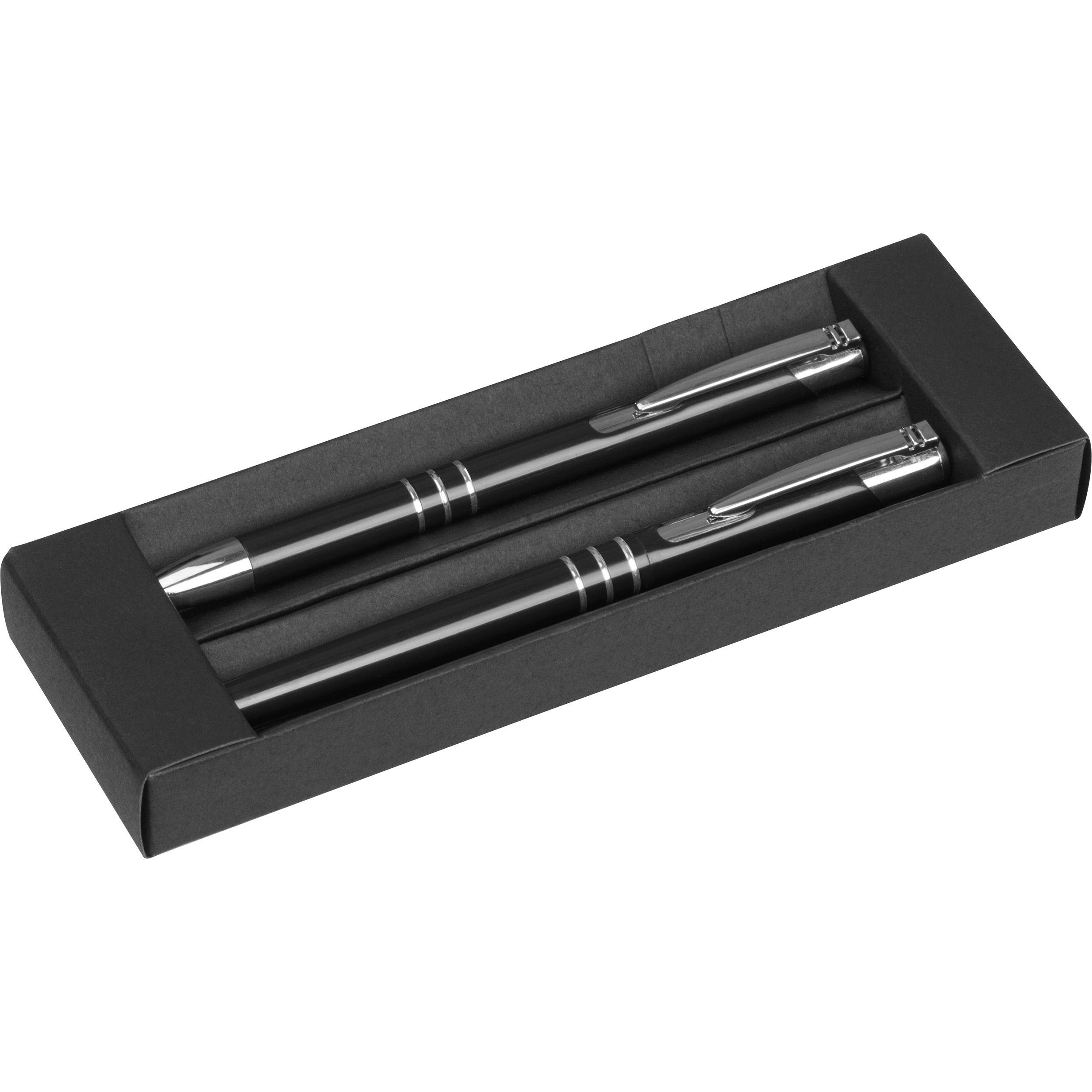 MA10761-03Schreibset bestehend aus einem Kugelschreiber und einem Rollerball_ schwarz