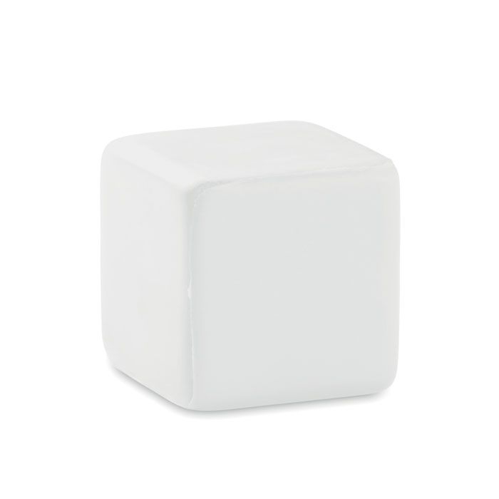 MO7659-06Squarax Anti-Stress-Wuerfel_ Weiss MO7659-06Squarax Anti-Stress-Wuerfel_ Weiss