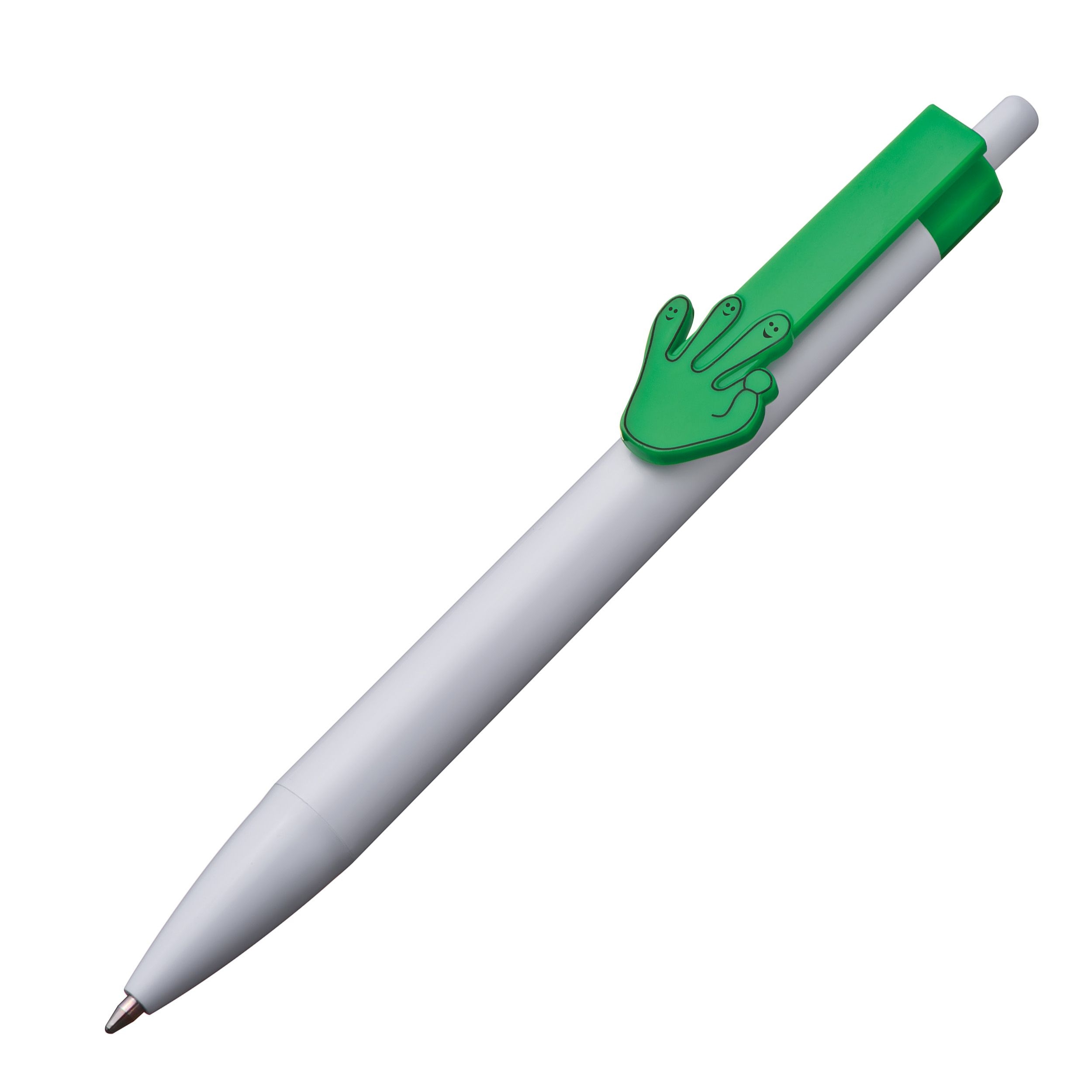 MA14445-09Kugelschreiber mit Handclip _ gruen