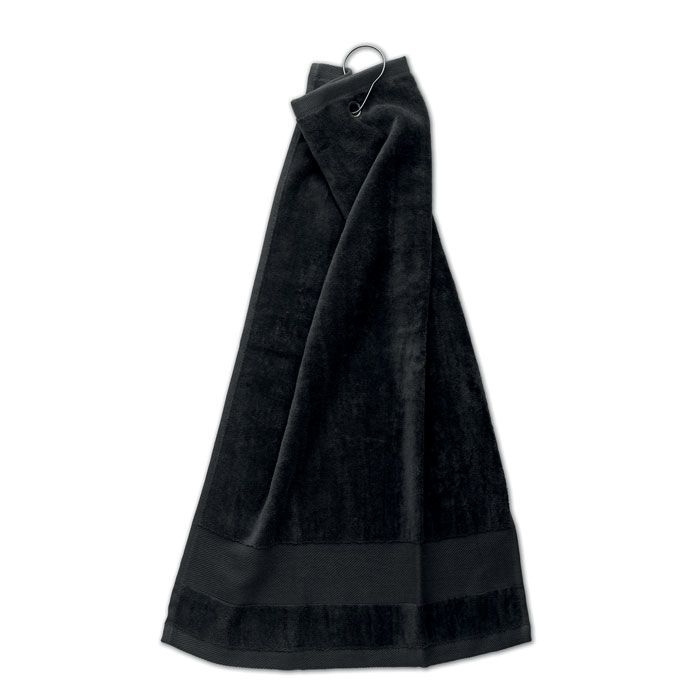 MO6525-03Hitowgo Golfhandtuch mit Haken_ schwarz