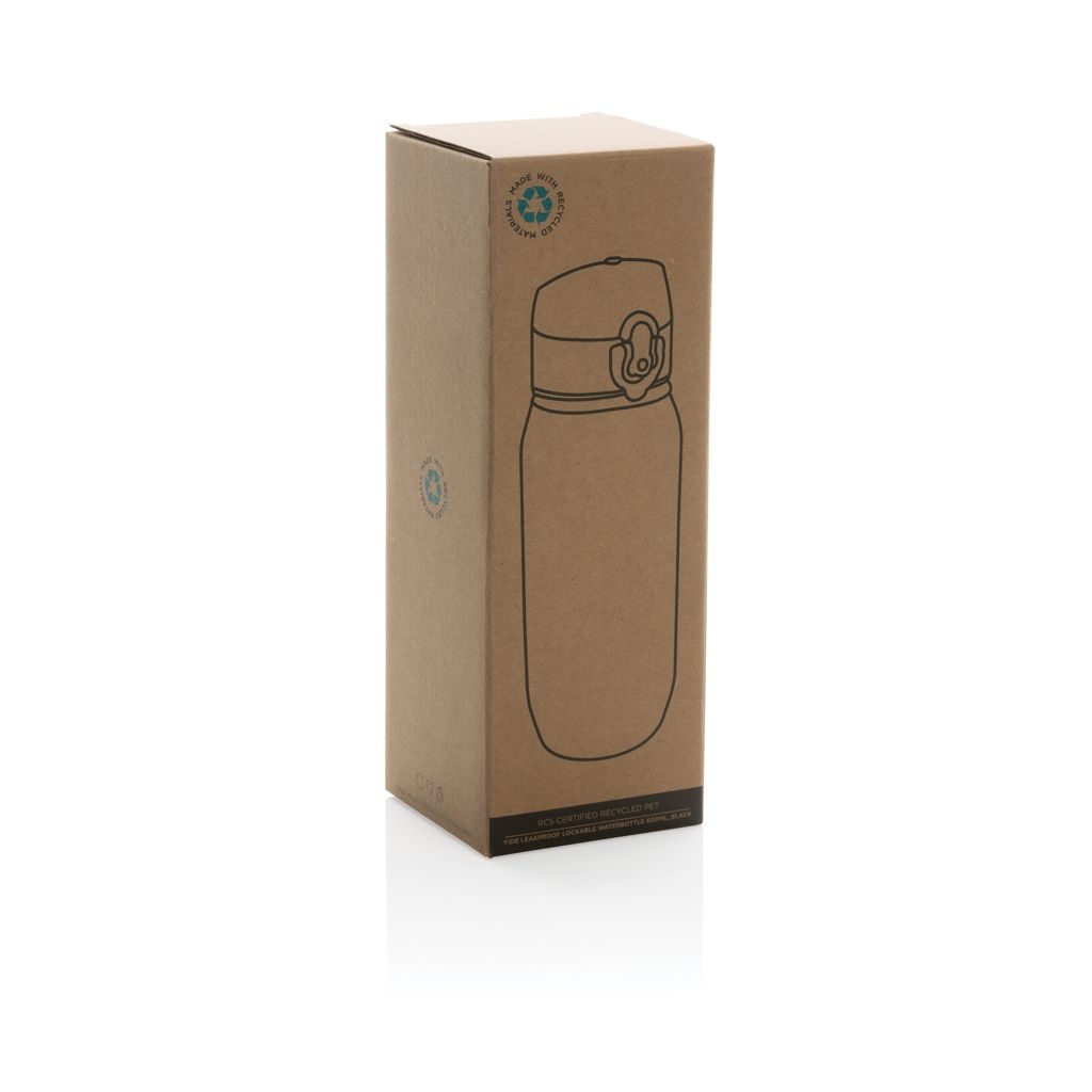 XDP437.00-1Yide RCS  rPET verschliessbare Wasserflasche 600ml_ schwarz