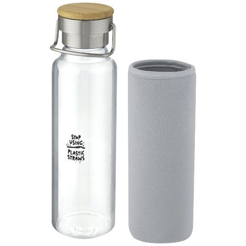 PF100696-6Thor 660 ml Glasflasche mit Neoprenhuelle_ grau