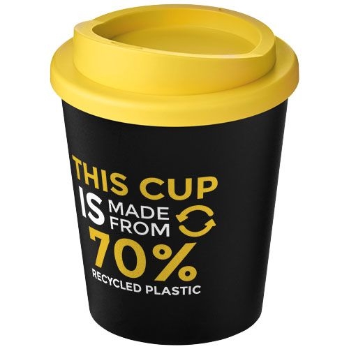 PF210454-4Americano® Espresso Eco 250 ml recycelter Isolierbecher _ schwarz_gelb