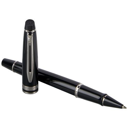 PF106506-2Waterman Expert Tintenroller _schwarze Mine_ schwarz_ silber
