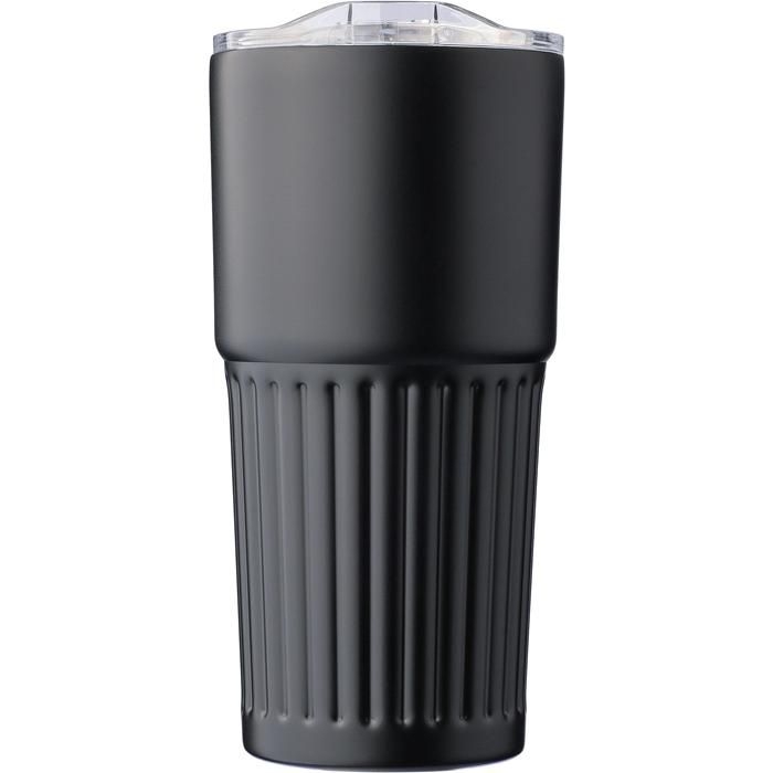 GI1267378-01Recycelter doppelwandiger Trinkbecher aus Edelstahl _500 ml_ Kael_ schwarz
