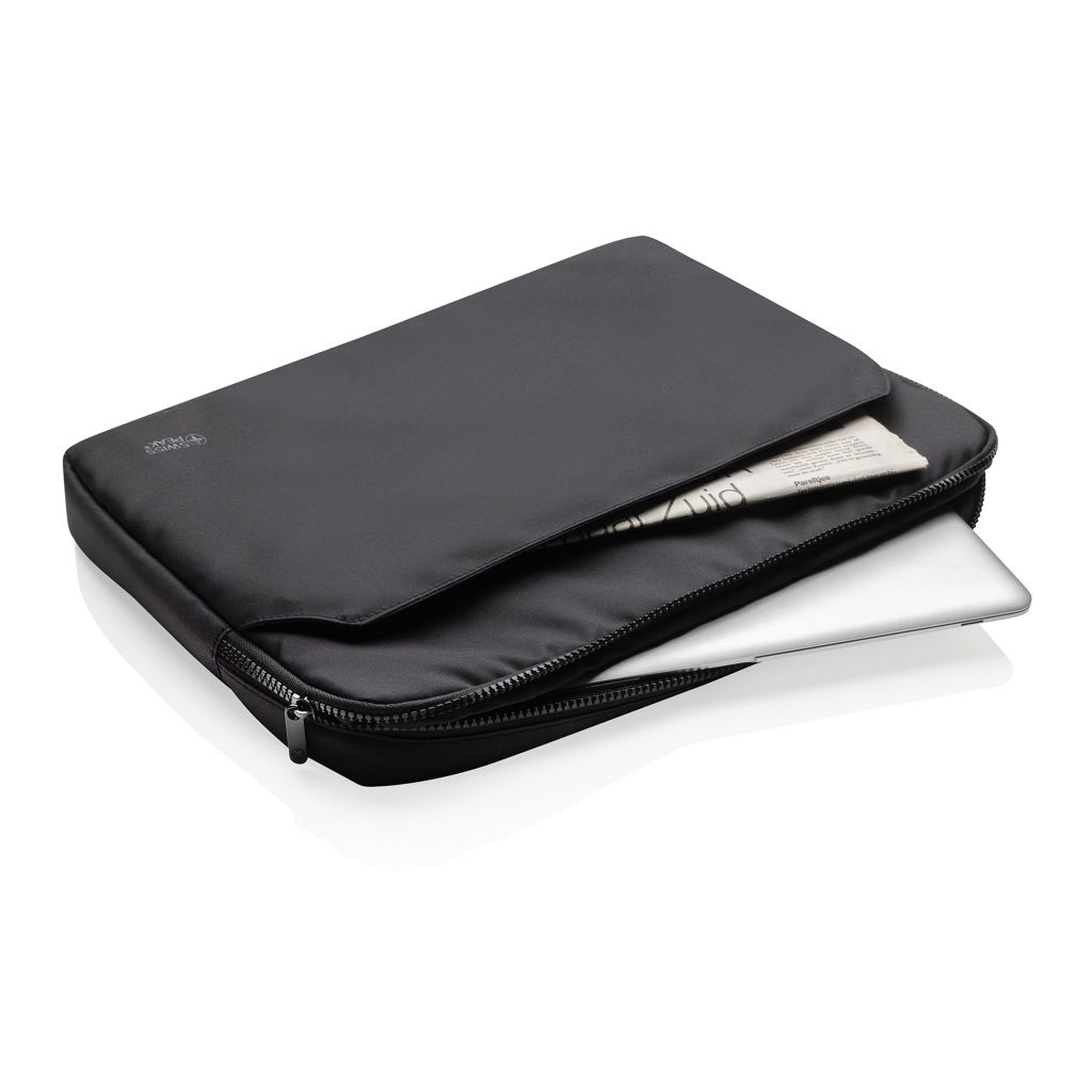 XDP788_16-01Swiss Peak Aware™ RPET Essential 15.6_ Laptop Sleeve_ schwarz